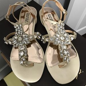 Badgley Mischka satan embellished sandals